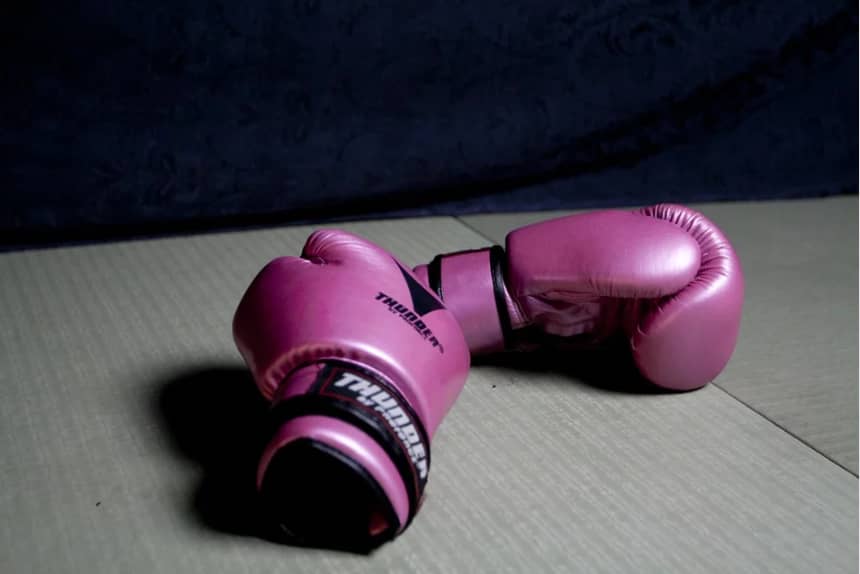 pink gloves